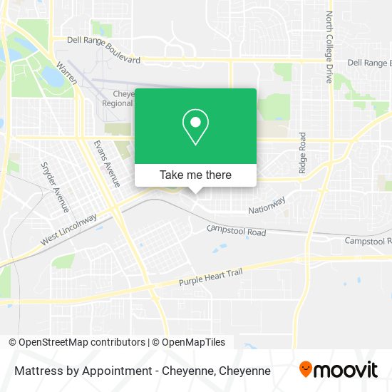 Mattress by Appointment - Cheyenne map