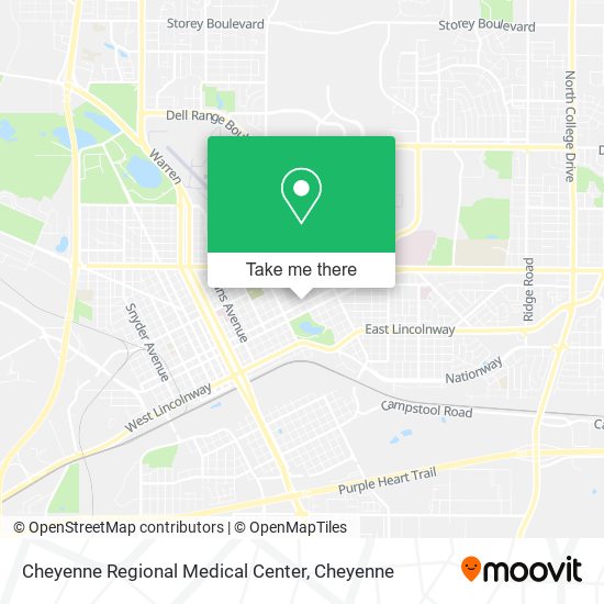 Mapa de Cheyenne Regional Medical Center