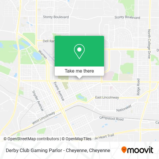 Derby Club Gaming Parlor - Cheyenne map