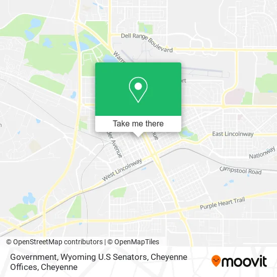 Government, Wyoming U.S Senators, Cheyenne Offices map