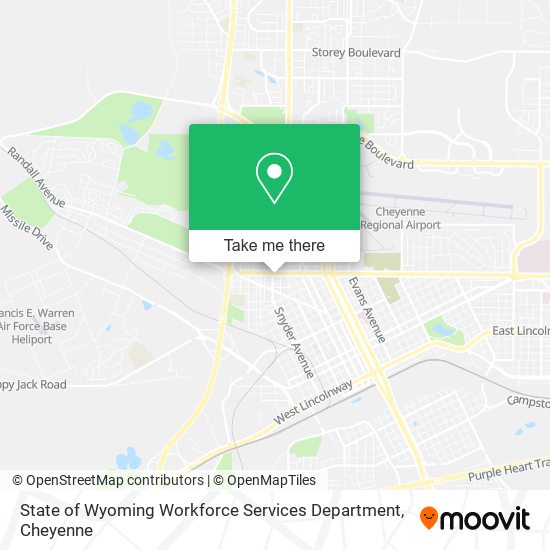 Mapa de State of Wyoming Workforce Services Department