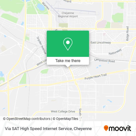 Mapa de Via SAT High Speed Internet Service