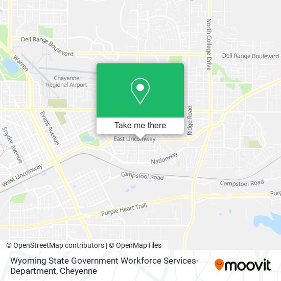 Wyoming State Government Workforce Services-Department map