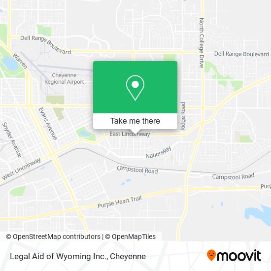 Legal Aid of Wyoming Inc. map