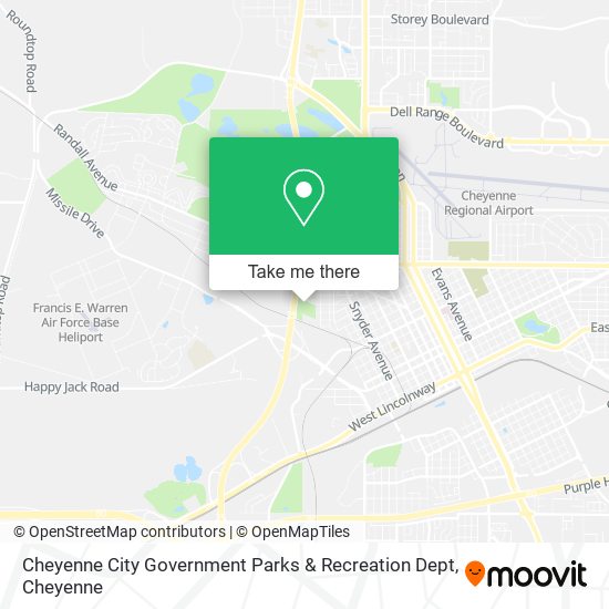 Mapa de Cheyenne City Government Parks & Recreation Dept