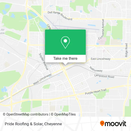Pride Roofing & Solar map