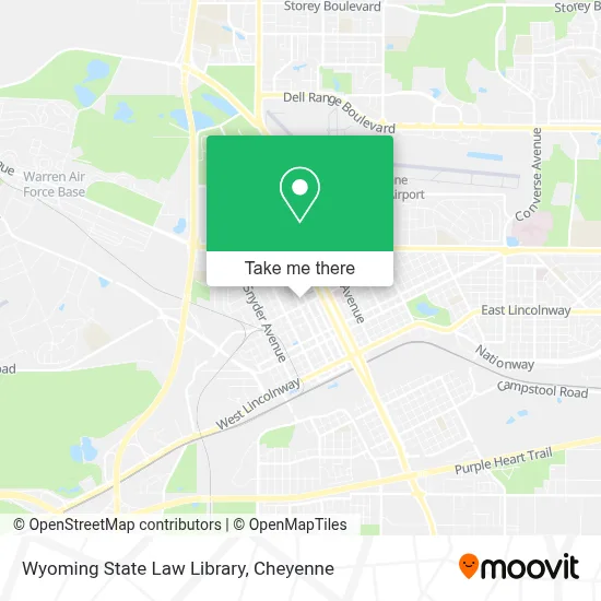 Wyoming State Law Library map