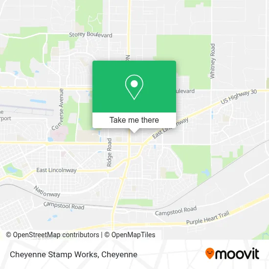 Cheyenne Stamp Works map