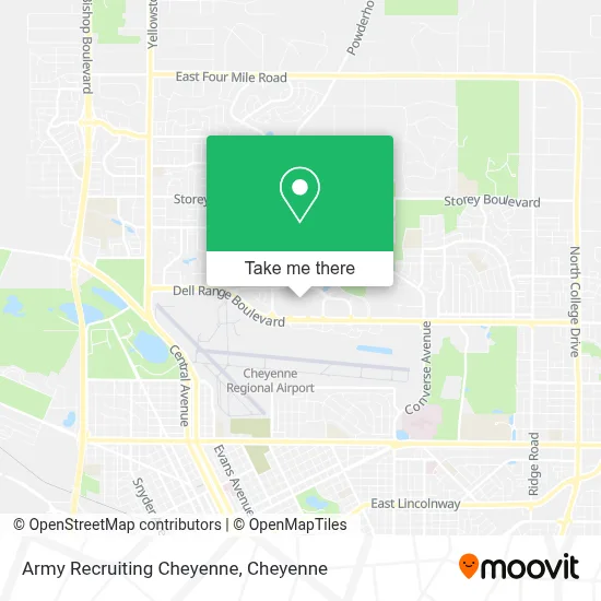 Army Recruiting Cheyenne map