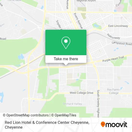 Red Lion Hotel & Conference Center Cheyenne map
