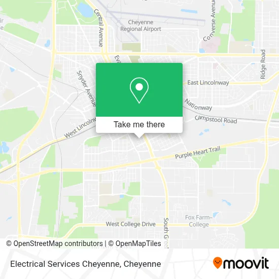 Electrical Services Cheyenne map