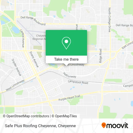 Safe Plus Roofing Cheyenne map