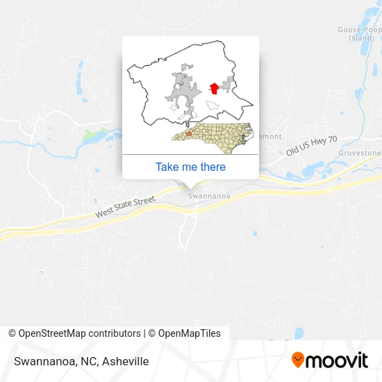 Swannanoa, NC map