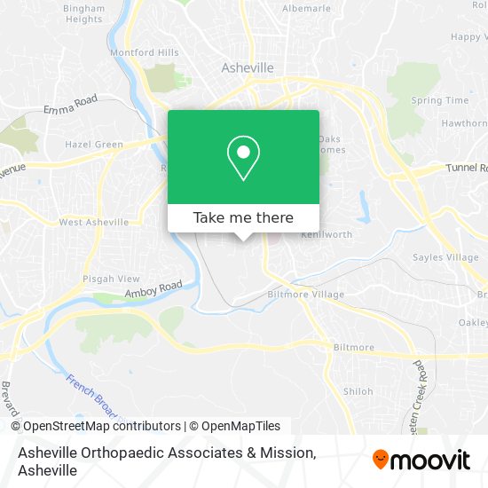 Mapa de Asheville Orthopaedic Associates & Mission