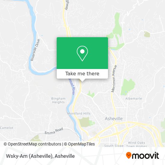 Wsky-Am (Asheville) map