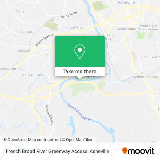 Mapa de French Broad River Greenway Access