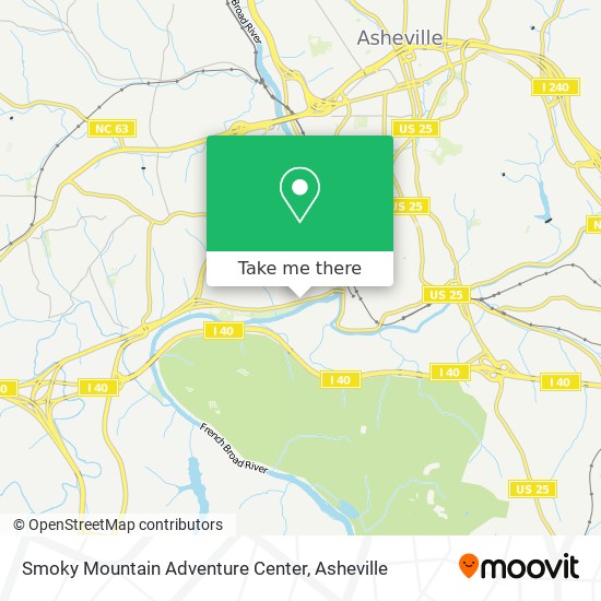 Smoky Mountain Adventure Center map