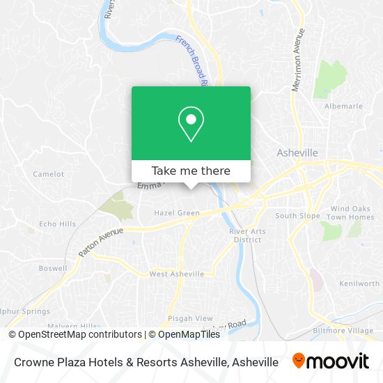Crowne Plaza Hotels & Resorts Asheville map