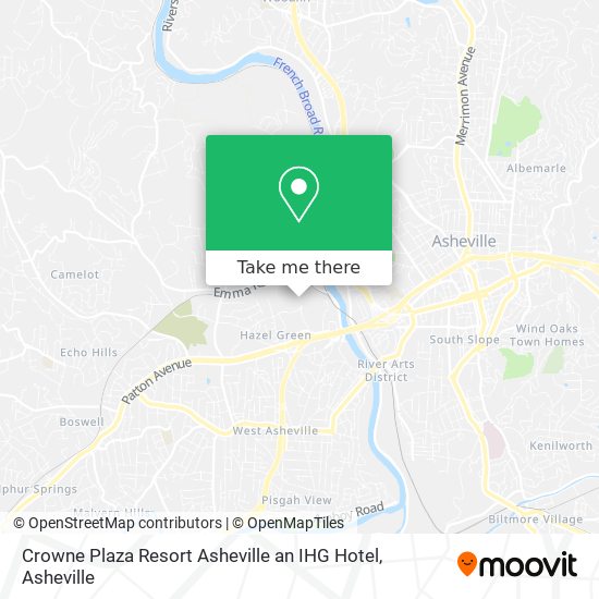 Crowne Plaza Resort Asheville an IHG Hotel map