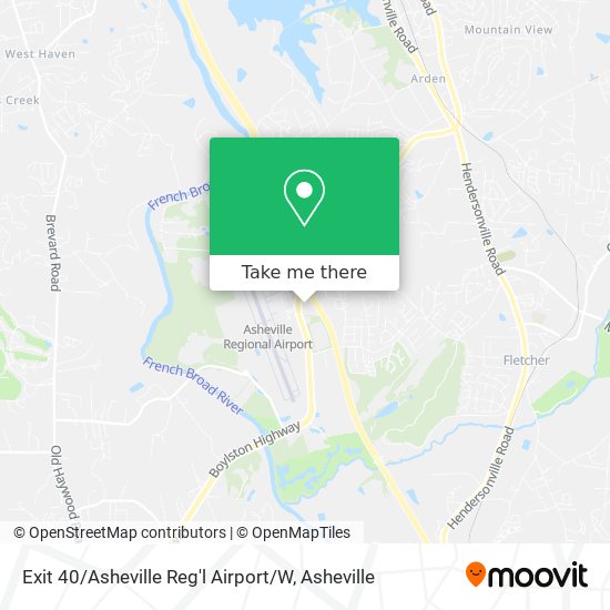 Exit 40 / Asheville Reg'l Airport / W map