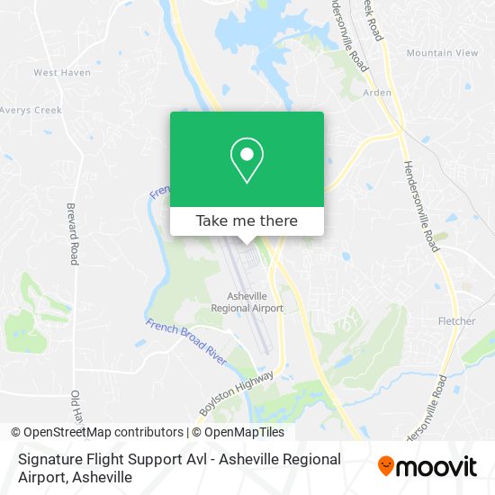 Signature Flight Support Avl - Asheville Regional Airport map