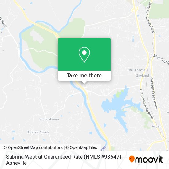 Mapa de Sabrina West at Guaranteed Rate (NMLS #93647)
