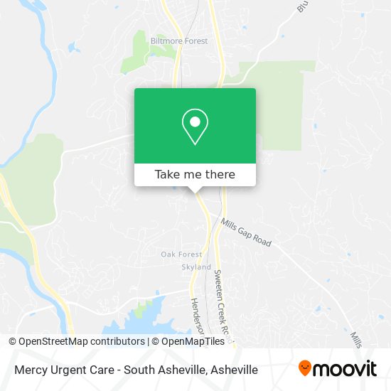 Mercy Urgent Care - South Asheville map