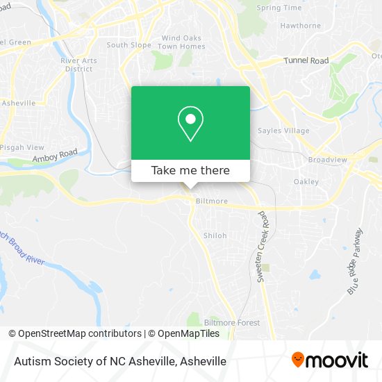 Mapa de Autism Society of NC Asheville