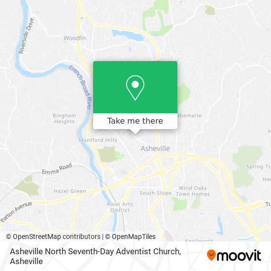 Mapa de Asheville North Seventh-Day Adventist Church