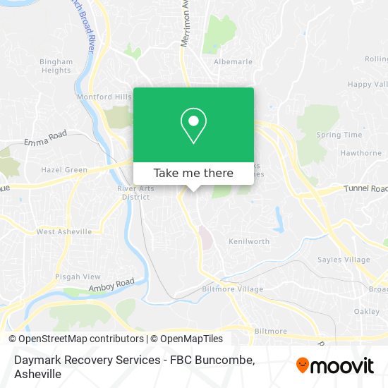 Daymark Recovery Services - FBC Buncombe map