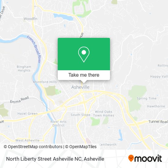 North Liberty Street Asheville NC map