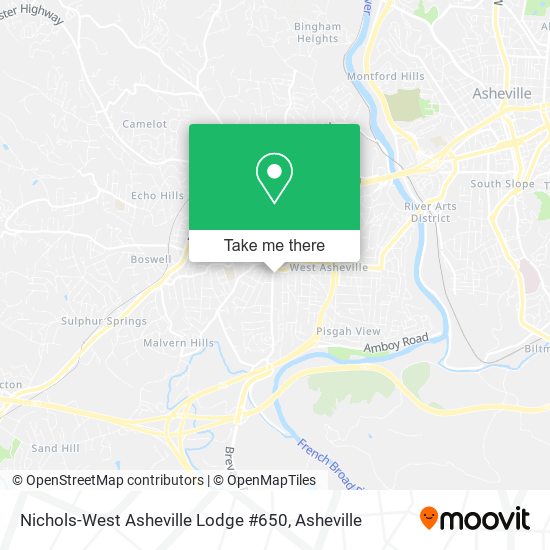 Nichols-West Asheville Lodge #650 map