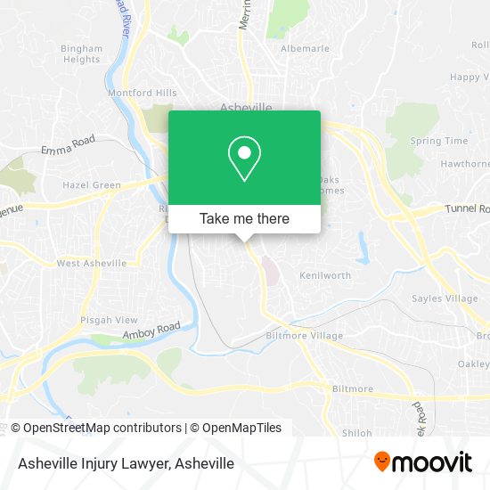 Asheville Injury Lawyer map