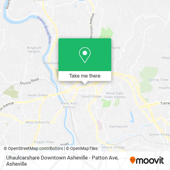 Uhaulcarshare Downtown Asheville - Patton Ave map
