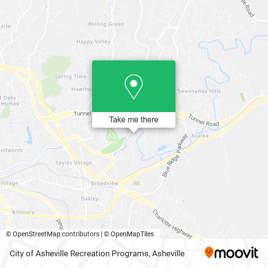City of Asheville Recreation Programs map