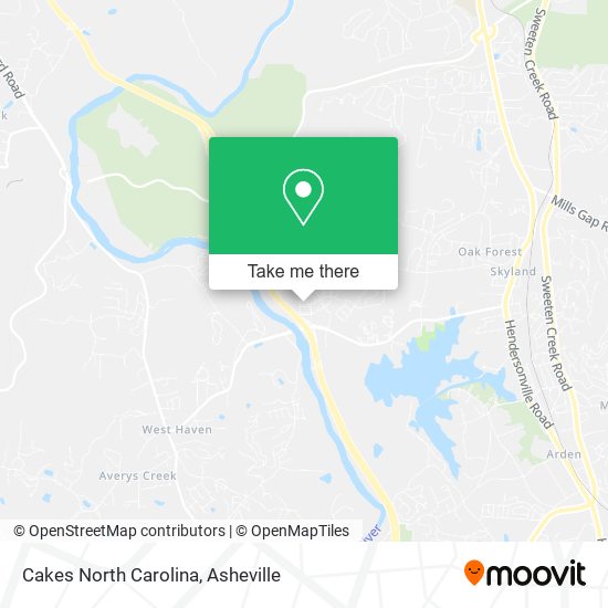 Mapa de Cakes North Carolina