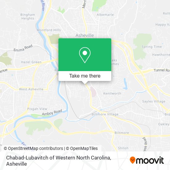 Mapa de Chabad-Lubavitch of Western North Carolina