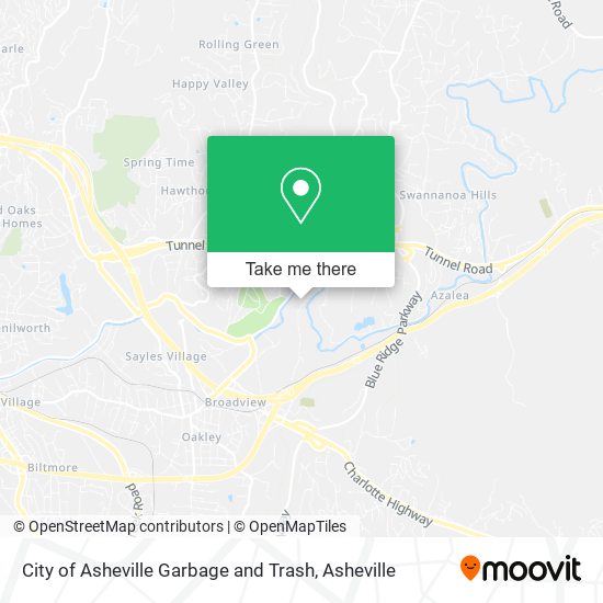 City of Asheville Garbage and Trash map