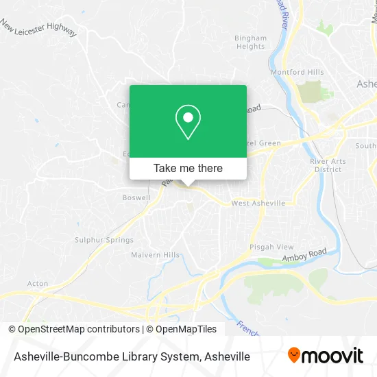 Mapa de Asheville-Buncombe Library System