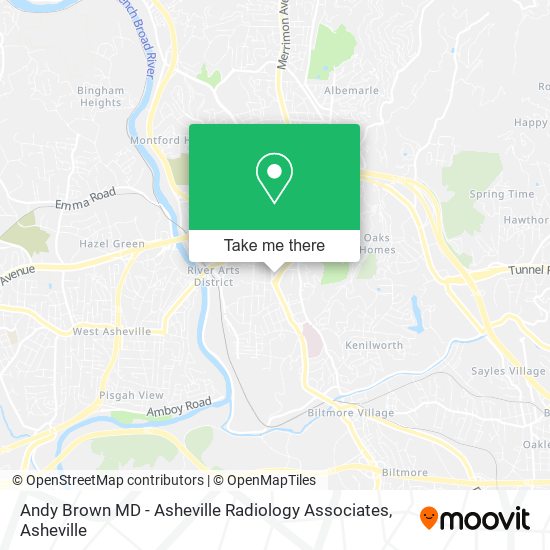 Mapa de Andy Brown MD - Asheville Radiology Associates