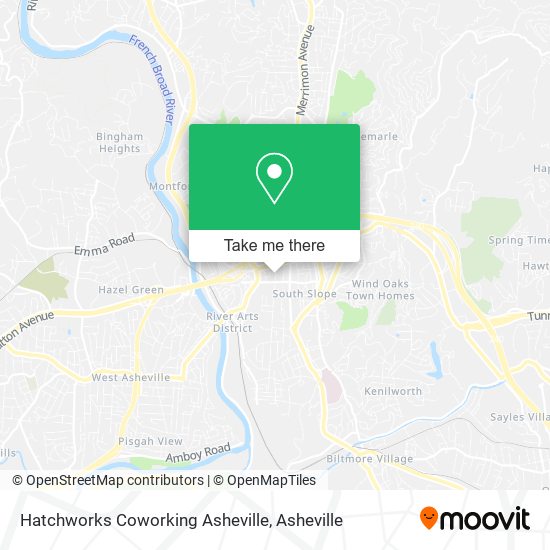 Mapa de Hatchworks Coworking Asheville