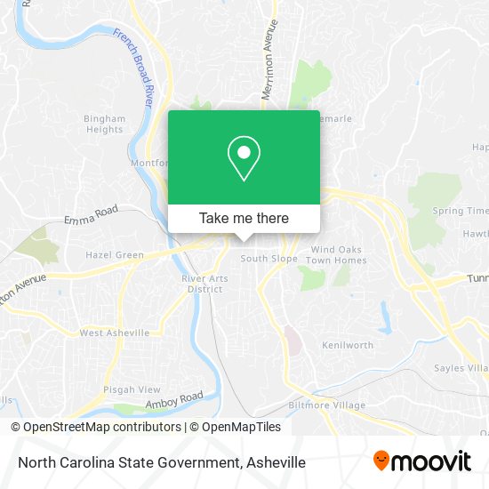 North Carolina State Government map
