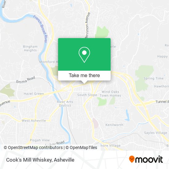 Mapa de Cook's Mill Whiskey