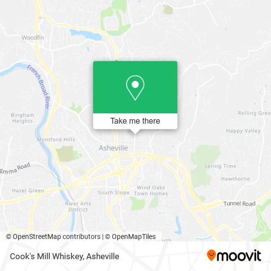 Mapa de Cook's Mill Whiskey