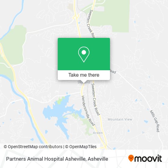 Partners Animal Hospital Asheville map