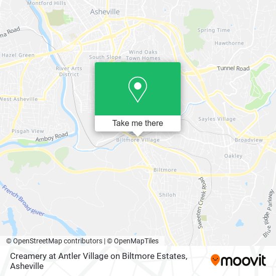 Mapa de Creamery at Antler Village on Biltmore Estates