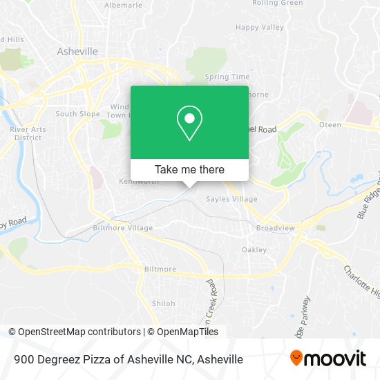 900 Degreez Pizza of Asheville NC map