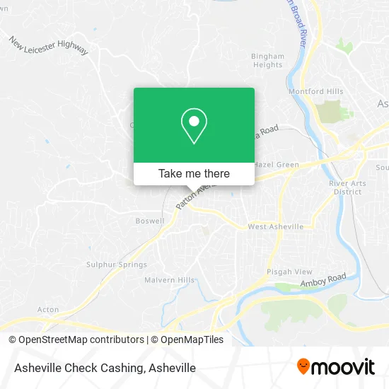 Mapa de Asheville Check Cashing