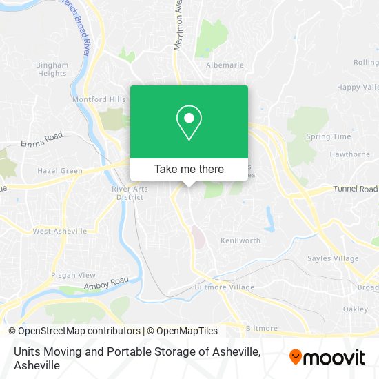 Units Moving and Portable Storage of Asheville map