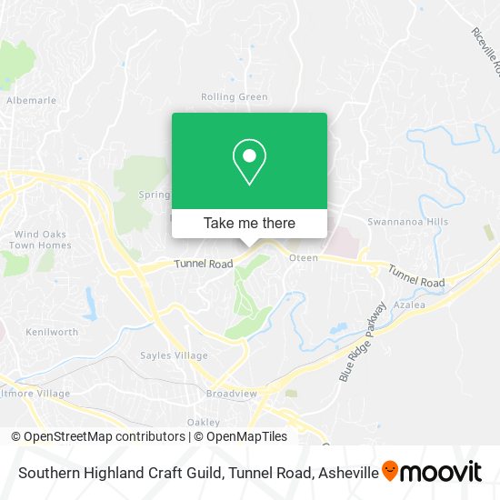 Southern Highland Craft Guild, Tunnel Road map